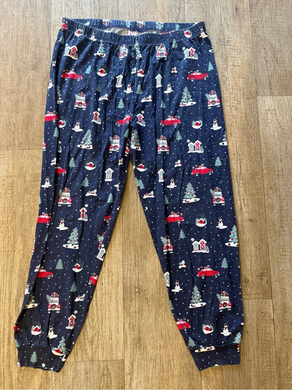 PJ Place Women's Navy Holiday Pajama Pants with Red Accents